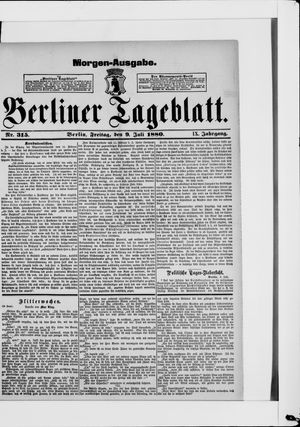 Berliner Tageblatt und Handels-Zeitung vom 09.07.1880