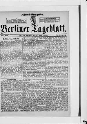 Berliner Tageblatt und Handels-Zeitung on Jul 9, 1880