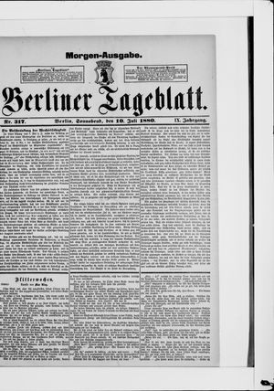 Berliner Tageblatt und Handels-Zeitung vom 10.07.1880