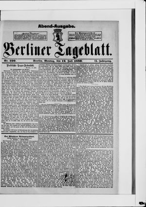 Berliner Tageblatt und Handels-Zeitung vom 12.07.1880