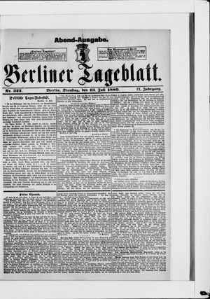 Berliner Tageblatt und Handels-Zeitung on Jul 13, 1880