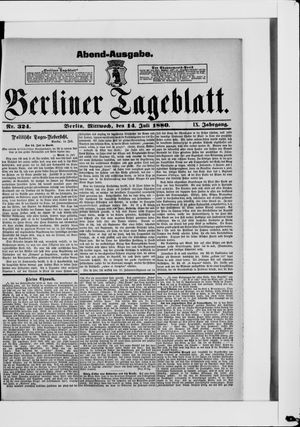 Berliner Tageblatt und Handels-Zeitung vom 14.07.1880