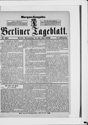 Berliner Tageblatt und Handels-Zeitung vom 15.07.1880