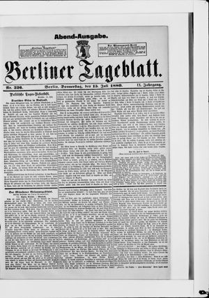 Berliner Tageblatt und Handels-Zeitung vom 15.07.1880