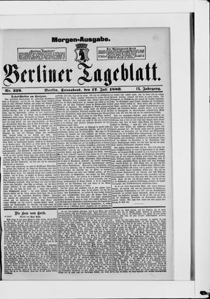Berliner Tageblatt und Handels-Zeitung vom 17.07.1880