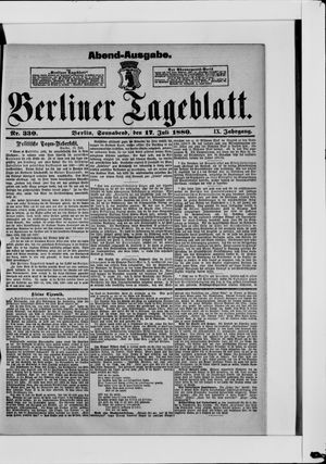 Berliner Tageblatt und Handels-Zeitung vom 17.07.1880