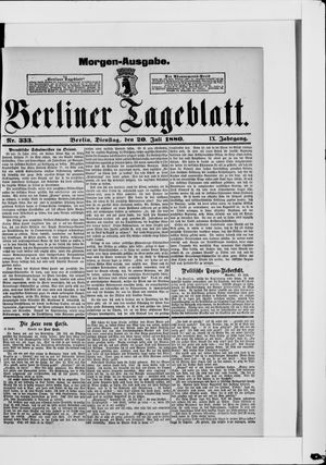 Berliner Tageblatt und Handels-Zeitung on Jul 20, 1880