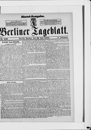 Berliner Tageblatt und Handels-Zeitung vom 23.07.1880