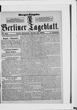 Berliner Tageblatt und Handels-Zeitung vom 24.07.1880