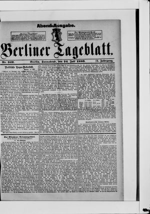 Berliner Tageblatt und Handels-Zeitung vom 24.07.1880
