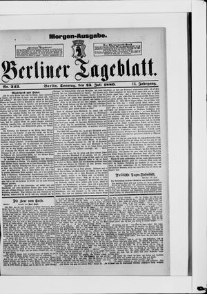 Berliner Tageblatt und Handels-Zeitung vom 25.07.1880