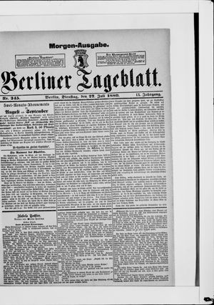 Berliner Tageblatt und Handels-Zeitung vom 27.07.1880