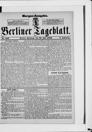 Berliner Tageblatt und Handels-Zeitung vom 28.07.1880
