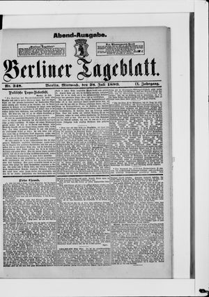 Berliner Tageblatt und Handels-Zeitung vom 28.07.1880