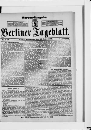 Berliner Tageblatt und Handels-Zeitung vom 29.07.1880