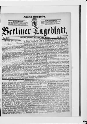 Berliner Tageblatt und Handels-Zeitung vom 30.07.1880