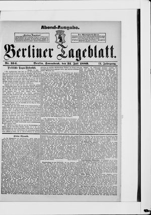 Berliner Tageblatt und Handels-Zeitung vom 31.07.1880