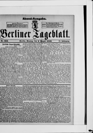 Berliner Tageblatt und Handels-Zeitung vom 02.08.1880