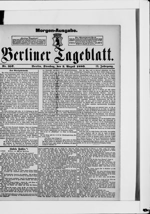 Berliner Tageblatt und Handels-Zeitung vom 03.08.1880