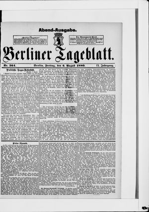 Berliner Tageblatt und Handels-Zeitung vom 06.08.1880