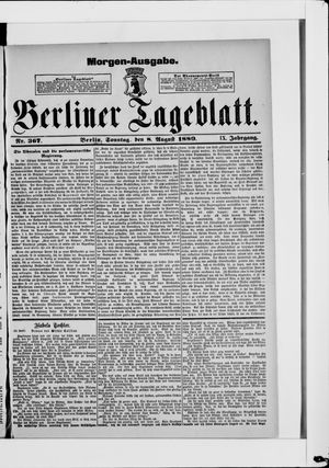 Berliner Tageblatt und Handels-Zeitung vom 08.08.1880