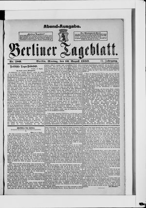 Berliner Tageblatt und Handels-Zeitung vom 16.08.1880