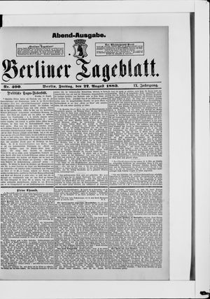 Berliner Tageblatt und Handels-Zeitung vom 27.08.1880