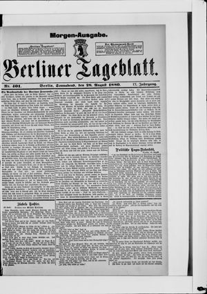 Berliner Tageblatt und Handels-Zeitung vom 28.08.1880