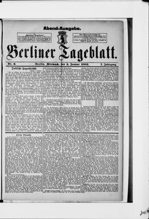 Berliner Tageblatt und Handels-Zeitung vom 05.01.1881
