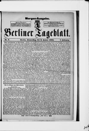 Berliner Tageblatt und Handels-Zeitung vom 06.01.1881