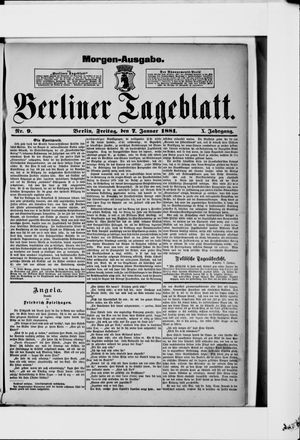 Berliner Tageblatt und Handels-Zeitung vom 07.01.1881