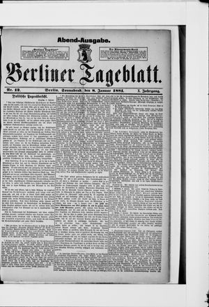 Berliner Tageblatt und Handels-Zeitung vom 08.01.1881