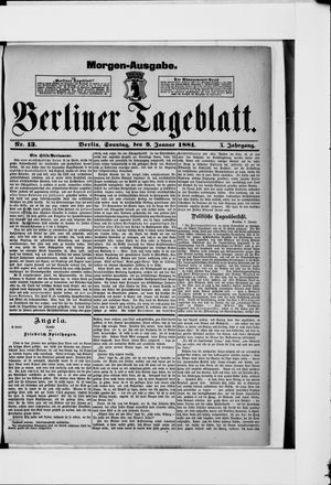 Berliner Tageblatt und Handels-Zeitung vom 09.01.1881