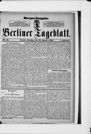 Berliner Tageblatt und Handels-Zeitung vom 11.01.1881