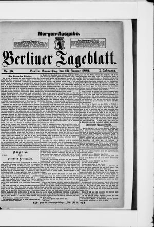 Berliner Tageblatt und Handels-Zeitung vom 13.01.1881