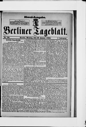 Berliner Tageblatt und Handels-Zeitung vom 17.01.1881
