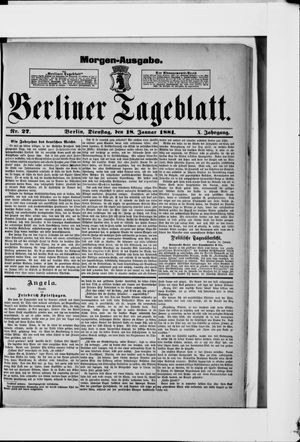 Berliner Tageblatt und Handels-Zeitung on Jan 18, 1881