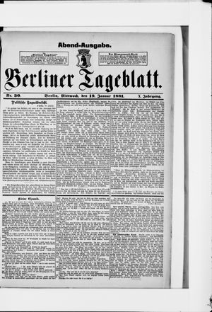 Berliner Tageblatt und Handels-Zeitung vom 19.01.1881