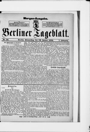 Berliner Tageblatt und Handels-Zeitung on Jan 20, 1881