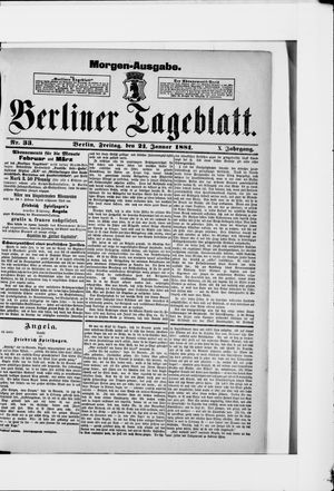 Berliner Tageblatt und Handels-Zeitung vom 21.01.1881