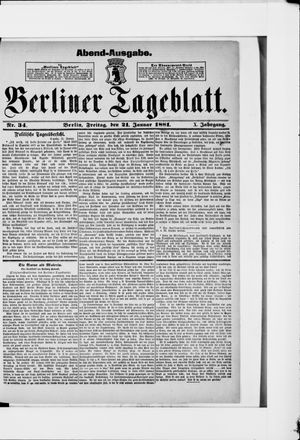 Berliner Tageblatt und Handels-Zeitung vom 21.01.1881