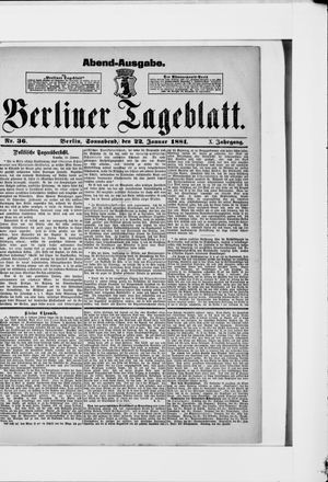 Berliner Tageblatt und Handels-Zeitung on Jan 22, 1881