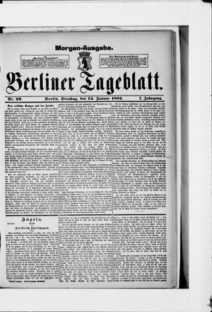 Berliner Tageblatt und Handels-Zeitung vom 25.01.1881