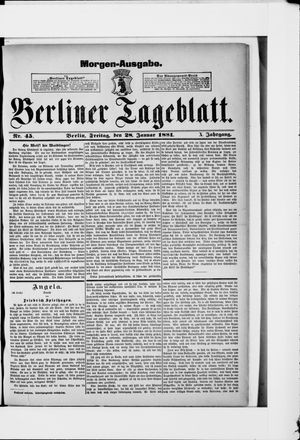 Berliner Tageblatt und Handels-Zeitung vom 28.01.1881