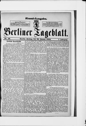 Berliner Tageblatt und Handels-Zeitung vom 28.01.1881