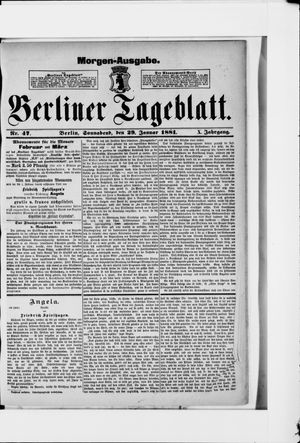 Berliner Tageblatt und Handels-Zeitung vom 29.01.1881