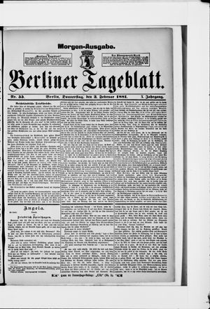 Berliner Tageblatt und Handels-Zeitung vom 03.02.1881