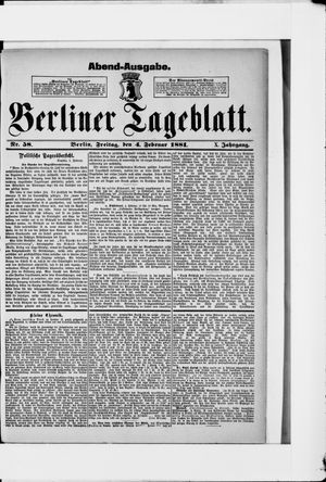Berliner Tageblatt und Handels-Zeitung vom 04.02.1881