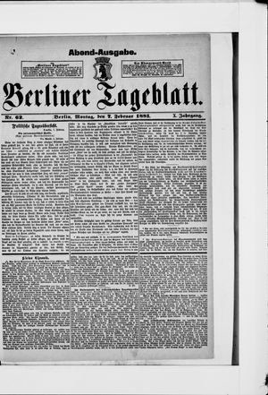 Berliner Tageblatt und Handels-Zeitung vom 07.02.1881