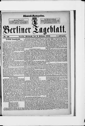 Berliner Tageblatt und Handels-Zeitung vom 09.02.1881